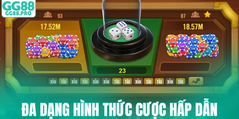 Đa dạng các hình thức cược tài xỉu hấp dẫn